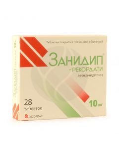 Zanidip Recordati p / o 10mg tablets, No. 28 | Buy Online