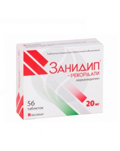 Zanidip Recordati 20mg pills, no. 56 | Buy Online