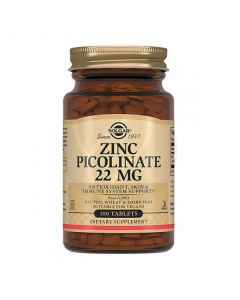 Solgar Zinc Picolinate tablets BAA 22mg, No. 100 | Buy Online