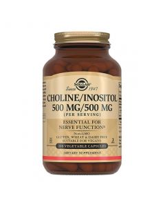 Solgar Choline / Inositol capsules dietary supplements 500mg / 500mg, No. 100 | Buy Online