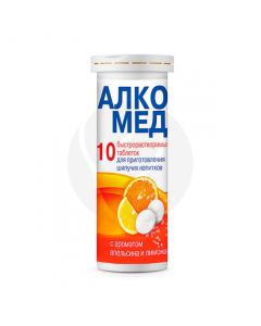 Alcomed effervescent tablets orange-lemon dietary supplement, No. 10 | Buy Online