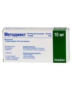 Buy cheap Methotrexate | Metojekt solution for p / leather. enter 50 mg / ml 0.2 ml (10 mg) syringe 1 pc. online www.buy-pharm.com