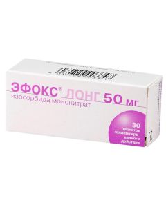 Buy cheap isosorbide mononitrate | Efoks long tablets retard 50 mg, 30 pcs. online www.buy-pharm.com