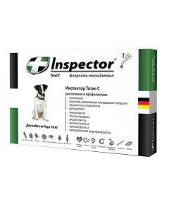 Inspector drops from external and internal parasites for dogs from 4 to 10 kg - cheap price - buy-pharm.com