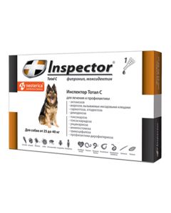 Inspector drops from external and internal parasites for dogs from 25 to 40 kg - cheap price - buy-pharm.com