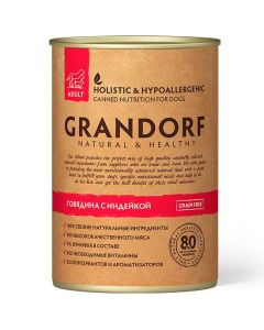 Grandorf (Grandorf) canned food for dogs Beef and Turkey (BEEF & TURKEY) 400g - cheap price - buy-pharm.com