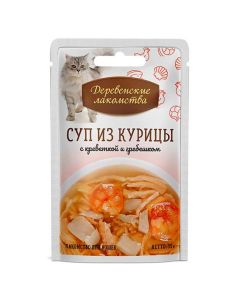 Rustic delicacies Chicken soup with shrimp and scallop for cats 35g - cheap price - buy-pharm.com