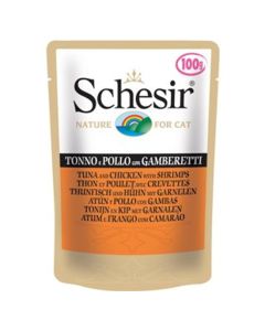 Schesir Shezir canned food for cats Tuna, Chicken and Shrimps 100g - cheap price - buy-pharm.com