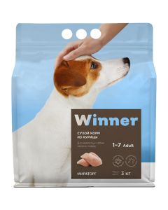 WINNER dry food for adult dogs of small breeds chicken 3kg - cheap price - buy-pharm.com