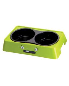 UP! Removable square double bowl L for cats and dogs 28 * 27 * 5.4cm - cheap price - buy-pharm.com