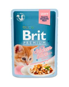 Brit (Brit Premium Gravy Chiсken) for kittens chicken pieces in sauce 85g - cheap price - buy-pharm.com
