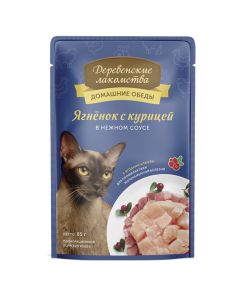 Rustic canned delicacies for cats Lamb with chicken in tender spider sauce 85g - cheap price - buy-pharm.com