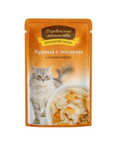 Rustic delicacies Homemade dinners chicken with salmon in tender jelly, spider 70g - cheap price - buy-pharm.com