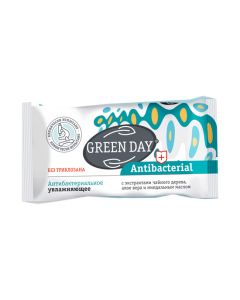 Soap antibacterial Green Day Antibacterial Moisturizing with extracts of aloe vera, tea tree and almond oil 90g - cheap price - buy-pharm.com