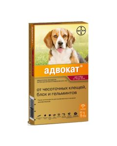 Advocate 250 drops for dogs from 10 to 25 kg 3 droppers, 2.5 ml each - cheap price - buy-pharm.com
