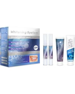 Buy Whitening complex Global White Global White Premium system for whitening teeth: whitening gel in a bottle of 5ml pencil. 2 pcs., Retractor, whitening toothpaste 30ml., Remineralizing gel 40ml. | Online Pharmacy | https://buy-pharm.com