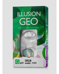 Buy Colored contact lenses ILLUSION Magic 1 month, -2.50 / 14.2 / 8.6, green, 2 pcs. | Online Pharmacy | https://buy-pharm.com