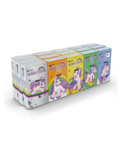 Buy Paper handkerchiefs with a 'Unicorn' pattern 4 layers, 15 packs x 9 sheets, 21x21 cm, World Cart | Online Pharmacy | https://buy-pharm.com