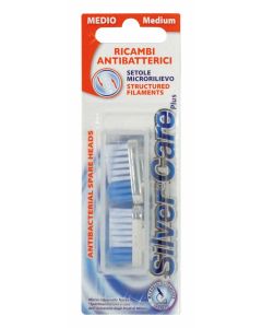 Buy Silver Care interchangeable heads, medium degree of hardness, 2 pieces | Online Pharmacy | https://buy-pharm.com