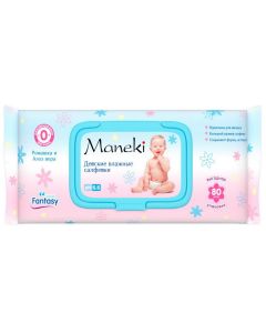 Buy Maneki Fantasy wet wipes, for children, with Chamomile and Aloe Vera extract, 80 pcs. | Online Pharmacy | https://buy-pharm.com