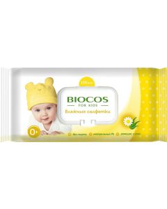 Buy BioCos Wet wipes, for children, with a valve, 100 pcs | Online Pharmacy | https://buy-pharm.com