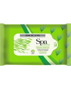 Buy BioCos Wet wipes 'SPA Harmony. Green tea', 15 pcs | Online Pharmacy | https://buy-pharm.com