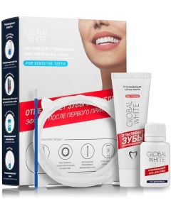 Buy Global Whitening Complex White Global White Sensitive Teeth Whitening System: 15ml Whitening Gel, 30ml Whitening Toothpaste. | Online Pharmacy | https://buy-pharm.com