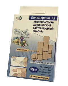 Buy Adhesive plaster SFM Hospital Products SFM set POLYMER No. 15 bactericidal, 15 pcs. | Online Pharmacy | https://buy-pharm.com