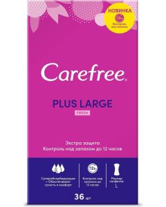 Buy Carefree Plus Panty liners 'Large Fresh', flavored, 36 pcs | Online Pharmacy | https://buy-pharm.com
