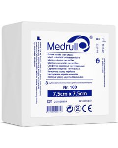Buy Medrull Medical gauze napkins 'N100', 8-layer, non-sterile, 7.5х7.5 cm | Online Pharmacy | https://buy-pharm.com