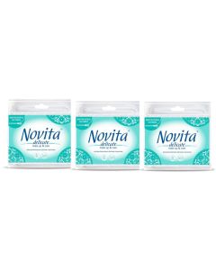 Buy Cotton buds Novita Delicate, 3 packs of 200 pieces each  | Online Pharmacy | https://buy-pharm.com