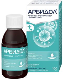 Buy Arbidol pore. d / inv. suspension for oral administration 25mg / 5ml fl. 37g # 1 (cherry-banana) | Online Pharmacy | https://buy-pharm.com