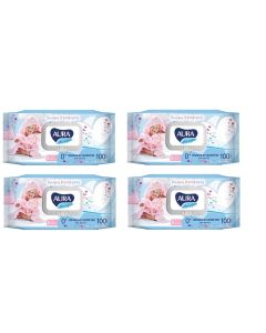 Buy Wet wipes SET 100 pcs., for children AURA 'Ultra comfort', hypoallergenic, alcohol-free, lid-valve, 6486 (4 pieces) | Online Pharmacy | https://buy-pharm.com