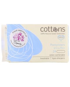 Buy Cottons, 100% Pure Cotton Liner Panty Liners, Ultra Thin, 24-Pack | Online Pharmacy | https://buy-pharm.com