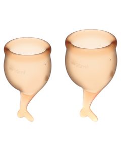 Buy Satisfyer Feel Secure menstrual cups, 2 pcs, orange color, storage bag included | Online Pharmacy | https://buy-pharm.com