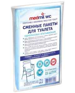 Buy Medmil Replacement bags for the toilet, absorbent, disposable, 15 pcs | Online Pharmacy | https://buy-pharm.com
