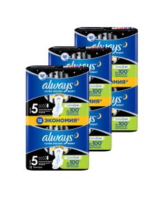 Buy Always Duo Ultra Night, set of THREE packs of hygienic pads, flavored extra protection, 12 pcs (36 pcs) | Online Pharmacy | https://buy-pharm.com