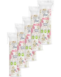 Buy Cotton pads Cotto Fleur, 80 pcs x 5 packs | Online Pharmacy | https://buy-pharm.com