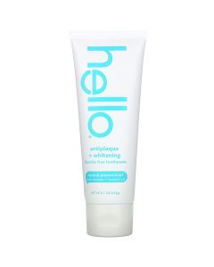 Buy Hello, anti-plaque whitening toothpaste, fluoride free, natural peppermint, 133 g | Online Pharmacy | https://buy-pharm.com