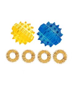 Buy Su-jock massage ball with spring rings, set of 2 pcs. ( yellow and blue) | Online Pharmacy | https://buy-pharm.com