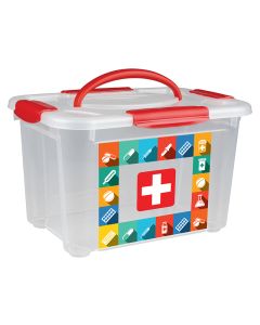 Buy Universal box with handle and decor 'FIRST AID KIT' 5.5 l (colorless) | Online Pharmacy | https://buy-pharm.com