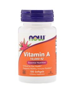 Buy Now Foods, Vitamin A, 10,000 IU, 100 soft tablets | Online Pharmacy | https://buy-pharm.com