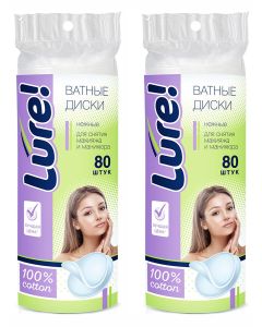 Buy Lure Cotton pads, 80 pcs, 2 packs | Online Pharmacy | https://buy-pharm.com