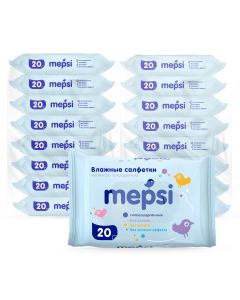 Buy Mepsi Children's wet wipes, 360 pcs (18 pack x 20 pcs) | Online Pharmacy | https://buy-pharm.com