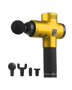 Buy Percussion massager M01 with a set of nozzles, gold | Online Pharmacy | https://buy-pharm.com