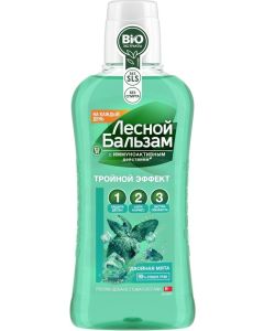 Buy Rinse aid for the oral cavity Forest Balsam 'Triple effect. Double mint' on herbal decoction, 400 ml | Online Pharmacy | https://buy-pharm.com