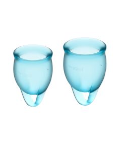 Buy Menstrual cups Satisfyer Feel Confident, 2 pieces, blue, storage bag included | Online Pharmacy | https://buy-pharm.com