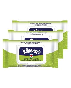 Buy Kleenex, 'Gentle protection' Antibacterial wipes 3 packs of 40 pcs. | Online Pharmacy | https://buy-pharm.com