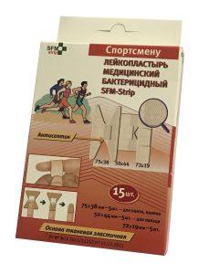 Buy Adhesive plaster SFM Hospital Products SFM set for SPORTSMAN No. 15 bactericidal, 15 pcs. | Online Pharmacy | https://buy-pharm.com