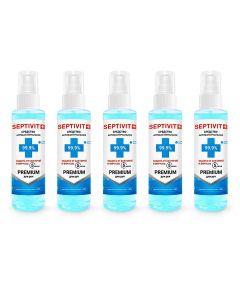 Buy SEPTIVIT Premium Alcohol antiseptic 70% for hands, 99.9% protection, spray, 5 bottles of 100 ml. | Online Pharmacy | https://buy-pharm.com